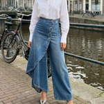 ELVORIA WRAP-STYLE DENIM JEANS