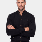 Knitted Stand Collar Cotton Cardigan - Cross & Crown