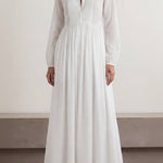 Marilou Long Minimalist Cotton Dress With A Felted Look