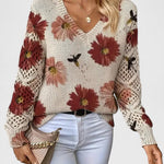Kathleen | Floral Openwork Sweater