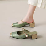 Melina Genuine Leather Mules
