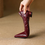 Cela Genuine Leather Pointed-Toe Heels