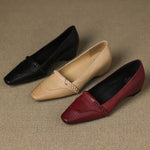 Elsi Genuine Leather Wedge Pumps
