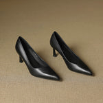 Aurea Genuine Leather Pointed-Toe Heels