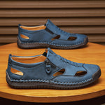 Axell Leather Closed-Toe Fisherman Sandals