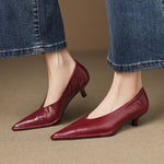 Emma Genuine Leather Pointed-Toe Heels