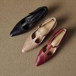 Rovena Genuine Leather T-Strap Heel Pumps