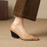 Zyla Genuine Leather Heels