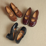 Alba Genuine Leather Studded Mary Jane Pumps