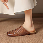 Amani Woven Genuine Leather Slip-On Mule