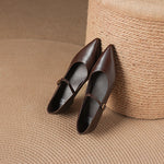 Evie Genuine Leather Pointed Toe Mary Jane Pumps