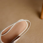 Bela Genuine Leather Hollow-Out Slingback Heels