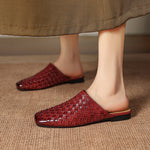 Amani Woven Genuine Leather Slip-On Mule