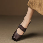 Clera Genuine Leather Mary Jane Pumps