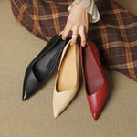 Aurea Genuine Leather Pointed-Toe Heels