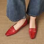 Selor Genuine Leather Square-Toe Pumps