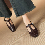 Eden Genuine Leather T-Strap Heels