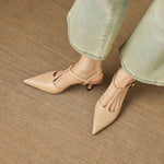 Luci Genuine Leather Pointed-Toe Mary Jane Heels