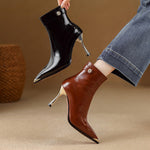 Estelle Genuine Leather Heeled Boots