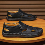 Axell Leather Closed-Toe Fisherman Sandals
