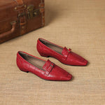 Nivan Genuine Leather Belt Strap Loafers