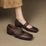 Clera Genuine Leather Mary Jane Pumps