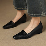 Elsi Genuine Leather Wedge Pumps