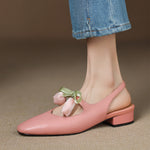 Tulip Genuine Leather Slingbacks