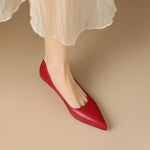 Zera Genuine Leather Pointed-Toe Heel Pumps