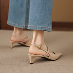 Kemi Genuine Leather Slingbacks