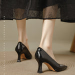 Stera Pointed-Toe Leather Heel Pumps
