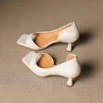 Avela Genuine Leather Open-Toe Heels