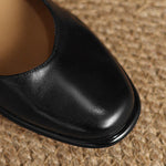 Remy Genuine Leather Almond Toe Mary Jane Flats