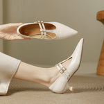Mirel Genuine Leather T-Strap Pumps