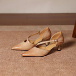Vela Genuine Leather D'Orsay Pumps