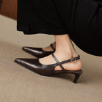 Zyra Genuine Leather Mary-Jane Slingback Heels
