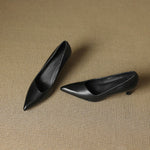 Aurea Genuine Leather Pointed-Toe Heels