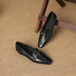 Nivan Genuine Leather Belt Strap Loafers