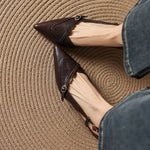 Elise Genuine Leather Pointed-Toe Slingback Heels
