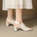 Velra Genuine Leather Slingback Heels