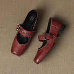 Clera Genuine Leather Mary Jane Pumps
