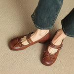 Alba Genuine Leather Studded Mary Jane Pumps