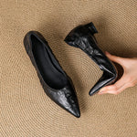 Cela Genuine Leather Pointed-Toe Heels