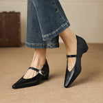 Odet Genuine Leather Mary Jane Flats