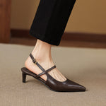 Zyra Genuine Leather Mary-Jane Slingback Heels
