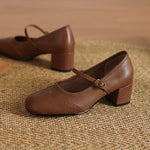 Cressa Genuine Leather Mary Jane Pumps