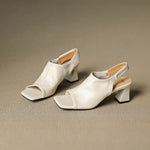 Velra Genuine Leather Slingback Heels