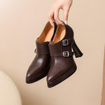 Nyrix Genuine Leather Heels