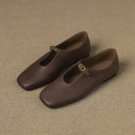 Kleva Genuine Leather Mary Jane Flats