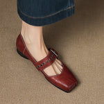 Clera Genuine Leather Mary Jane Pumps